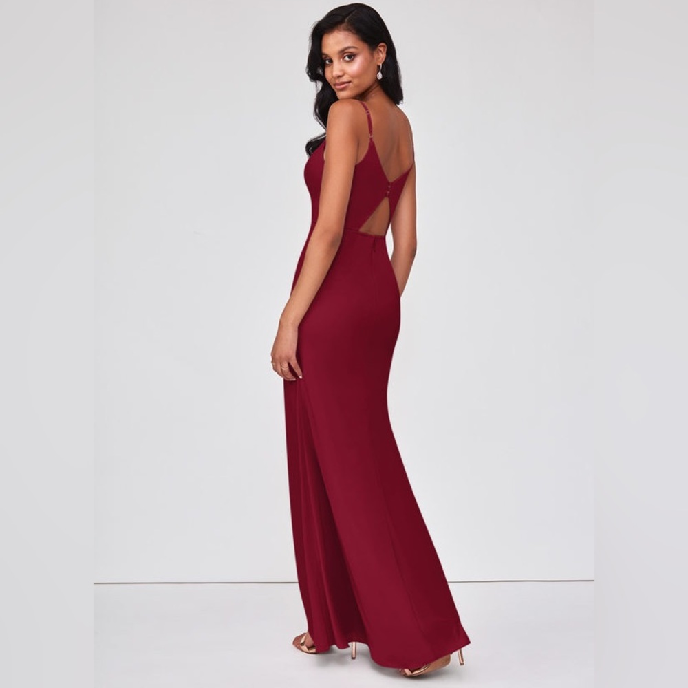NWT Azazie Burgundy Satara Gown Size A2